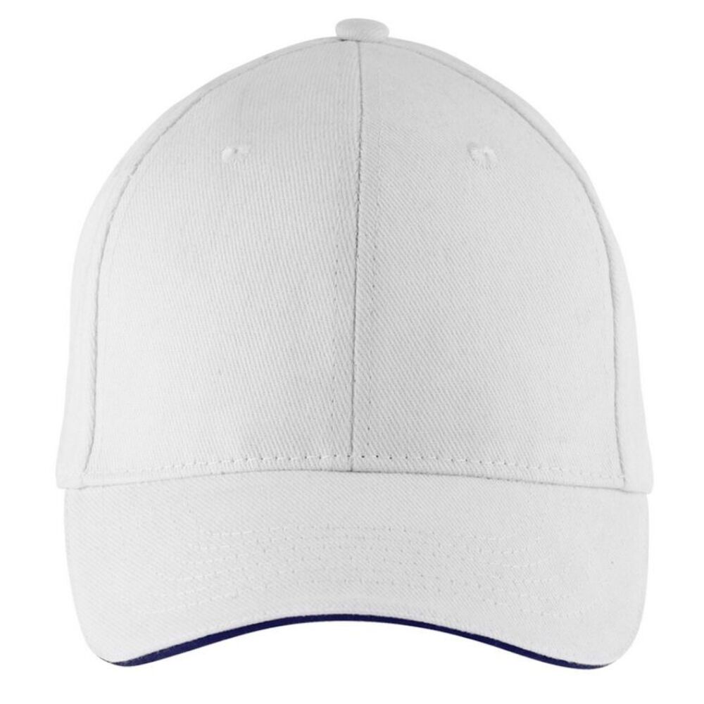 SOLS Unisex Buffalo 6 Panel Baseball Cap / White/Navy